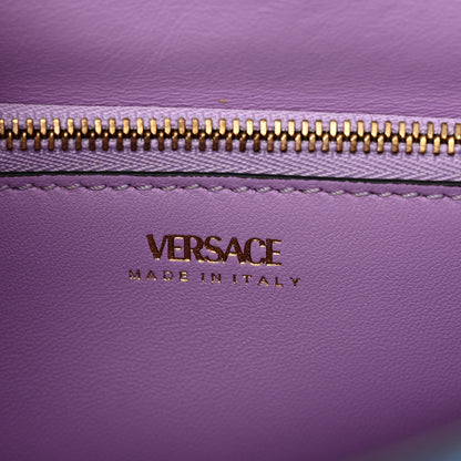 Versace Calfskin Medium La Medusa Top Handle Handbag Blue 6 of 12