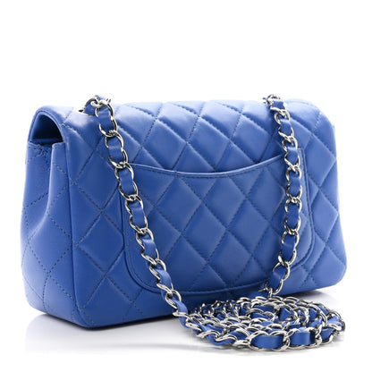 Chanel Lambskin Quilted Mini Rectangular Flap Blue 3 of 10