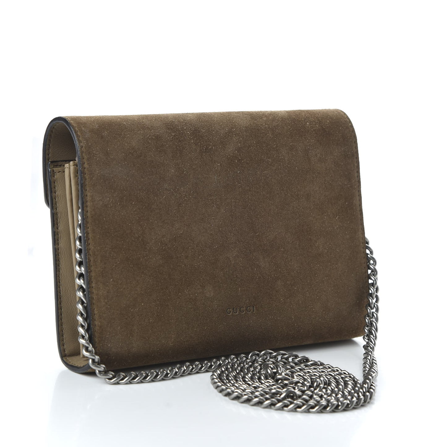 Suede Mini Dionysus Chain Wallet Taupe