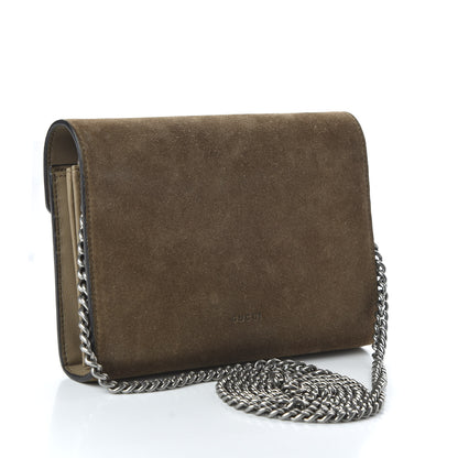 Gucci Suede Mini Dionysus Chain Wallet Taupe 3 of 9