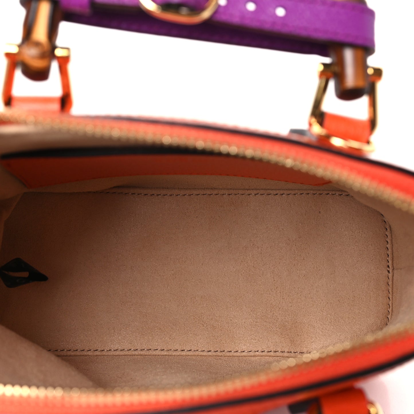 Textured Dollar Calfskin Mini Diana Dome Tote Bag Deep Orange Spicy Cyclamin