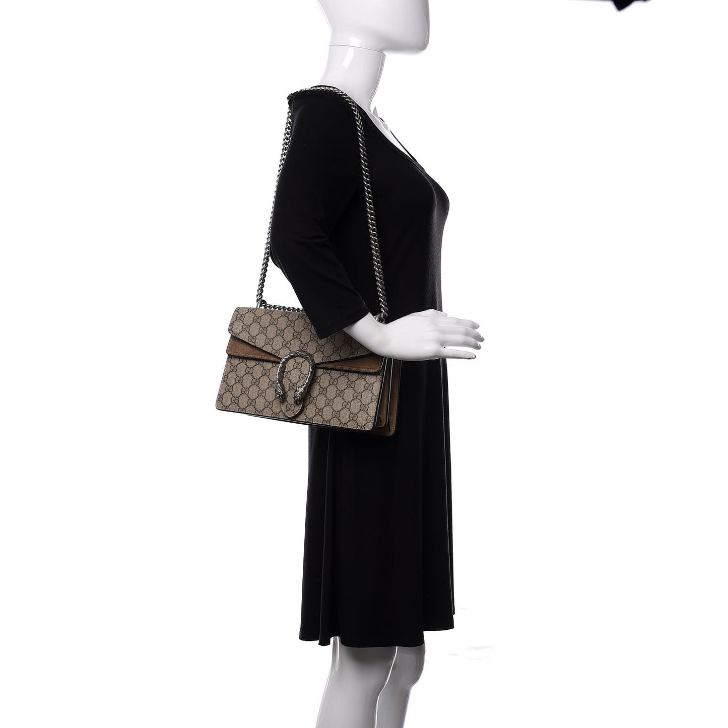 GG Supreme Monogram Small Dionysus Shoulder Bag Taupe