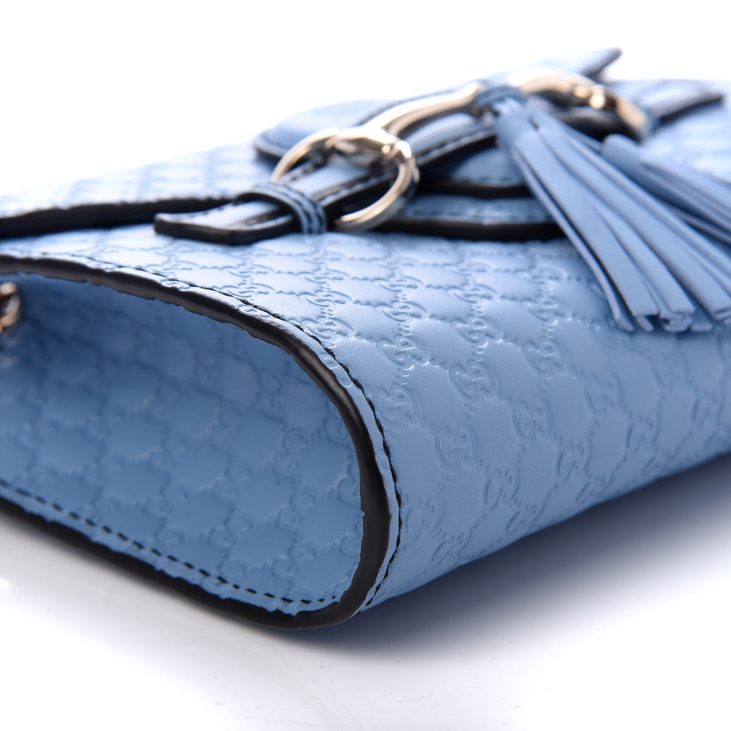 Soft Microguccissima Mini Emily Chain Shoulder Bag Mineral Blue