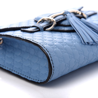 Gucci Soft Microguccissima Mini Emily Chain Shoulder Bag Mineral Blue 7 of 9
