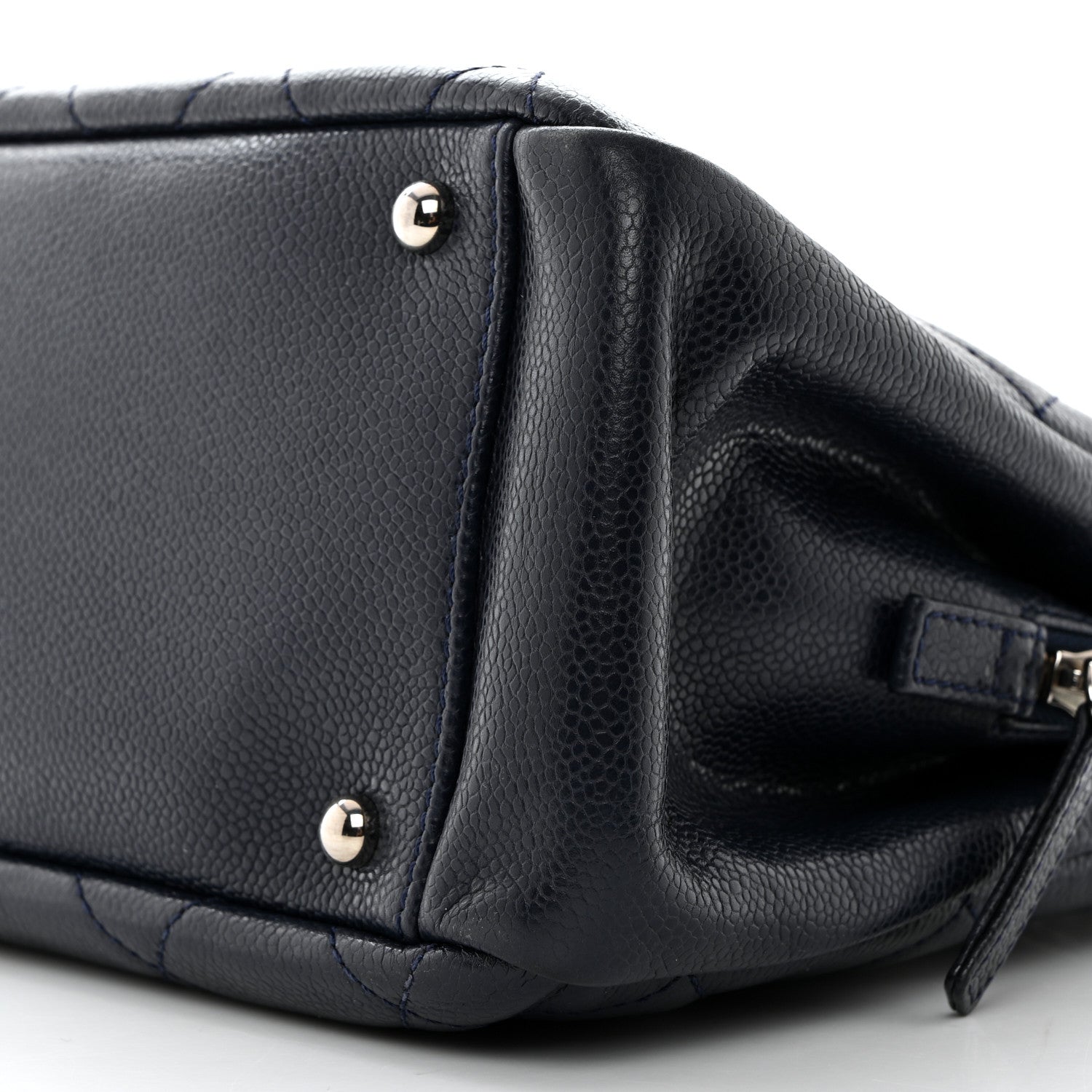 Chanel Caviar Quilted Timeless CC Soft Tote Navy Blue 10 of 10