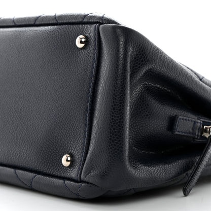 Chanel Caviar Quilted Timeless CC Soft Tote Navy Blue 10 of 10