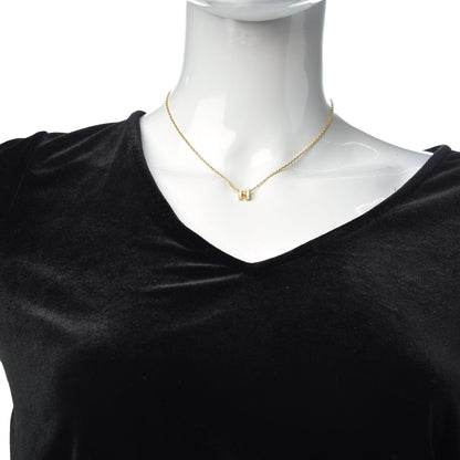 Hermes Lacquered Gold Mini Pop H Pendant Necklace White 2 of 6