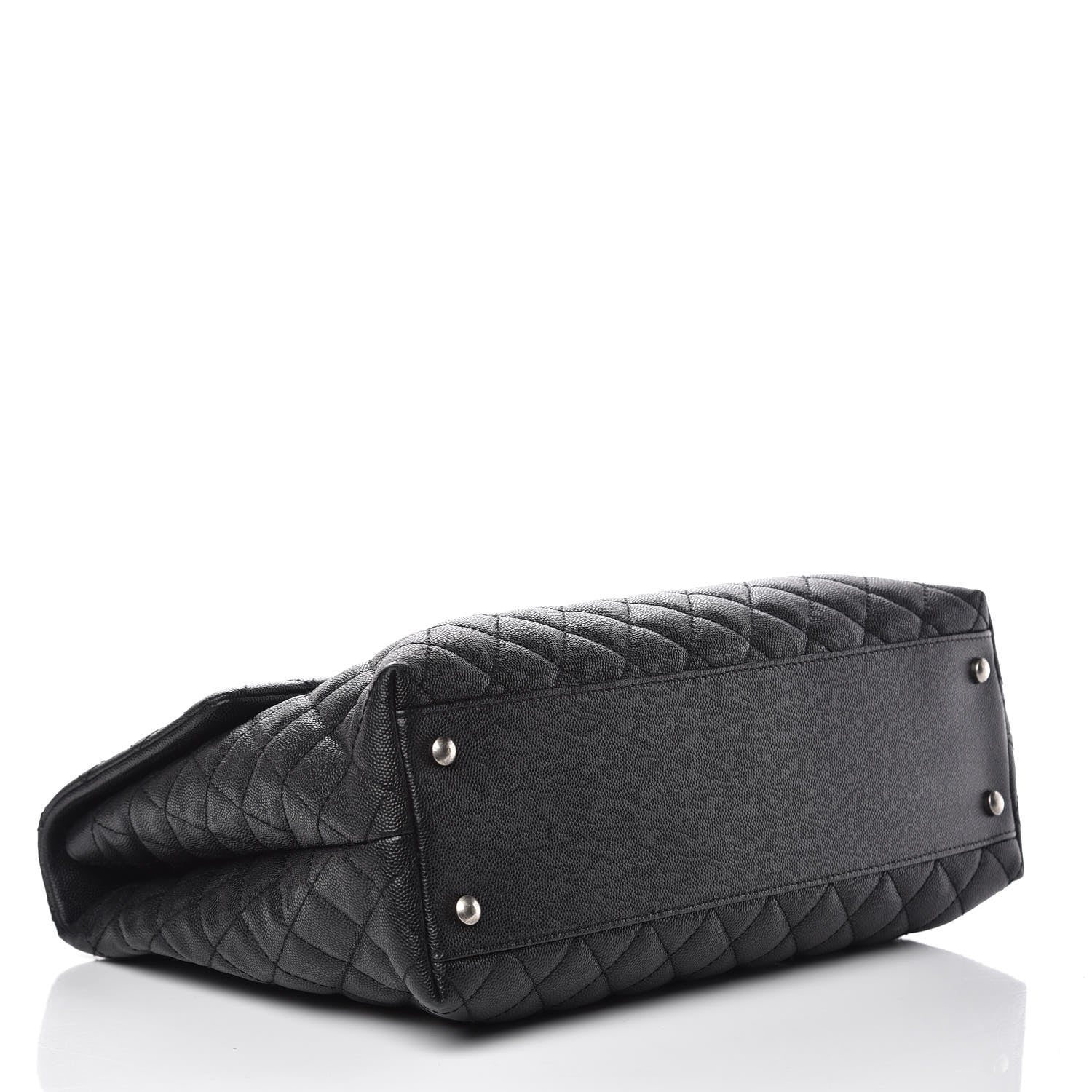 Chanel Caviar Lizard Quilted Large Coco Handle Flap Black 4 of 11