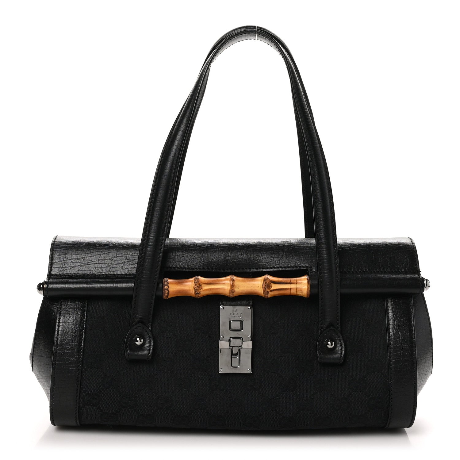Gucci Monogram Bamboo Bullet Bag Black 1 of 11