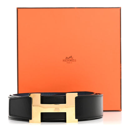 Hermes Box Togo 32mm H Belt 110 Black Vert Bosphore 10 of 10