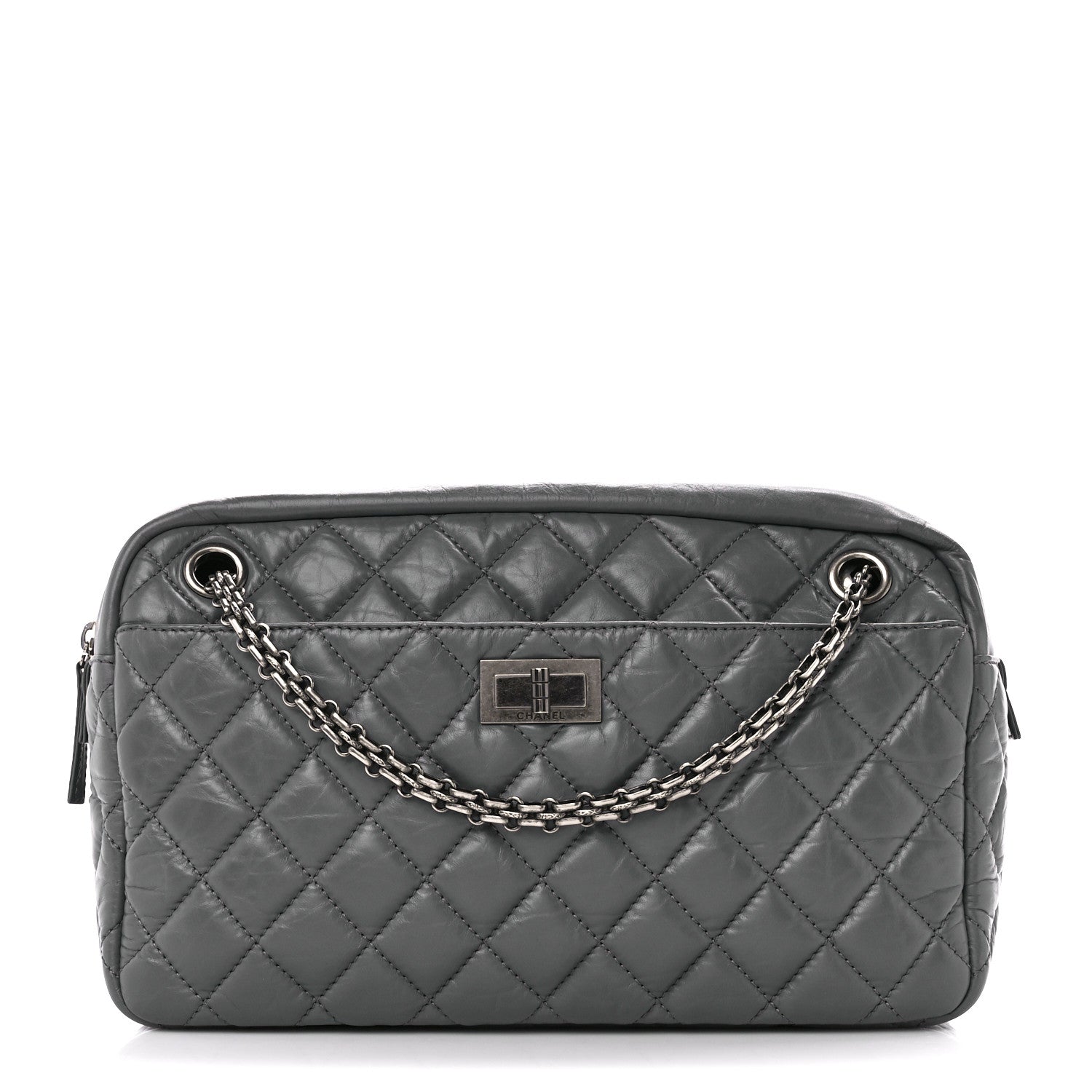 Chanel Aged Calfskin Quilted Medium Reissue Camera Case Grey 1 of 13