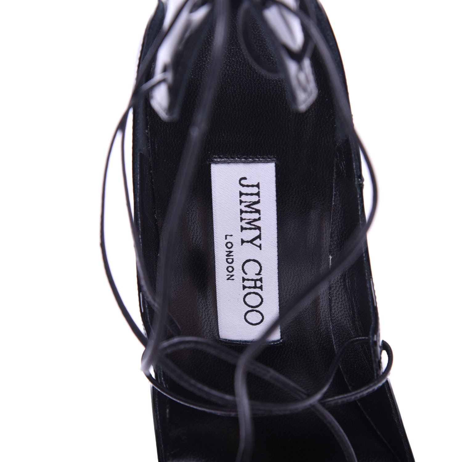 Jimmy Choo Patent Lace Up Vita 100 Pumps 35 Black 6 of 10