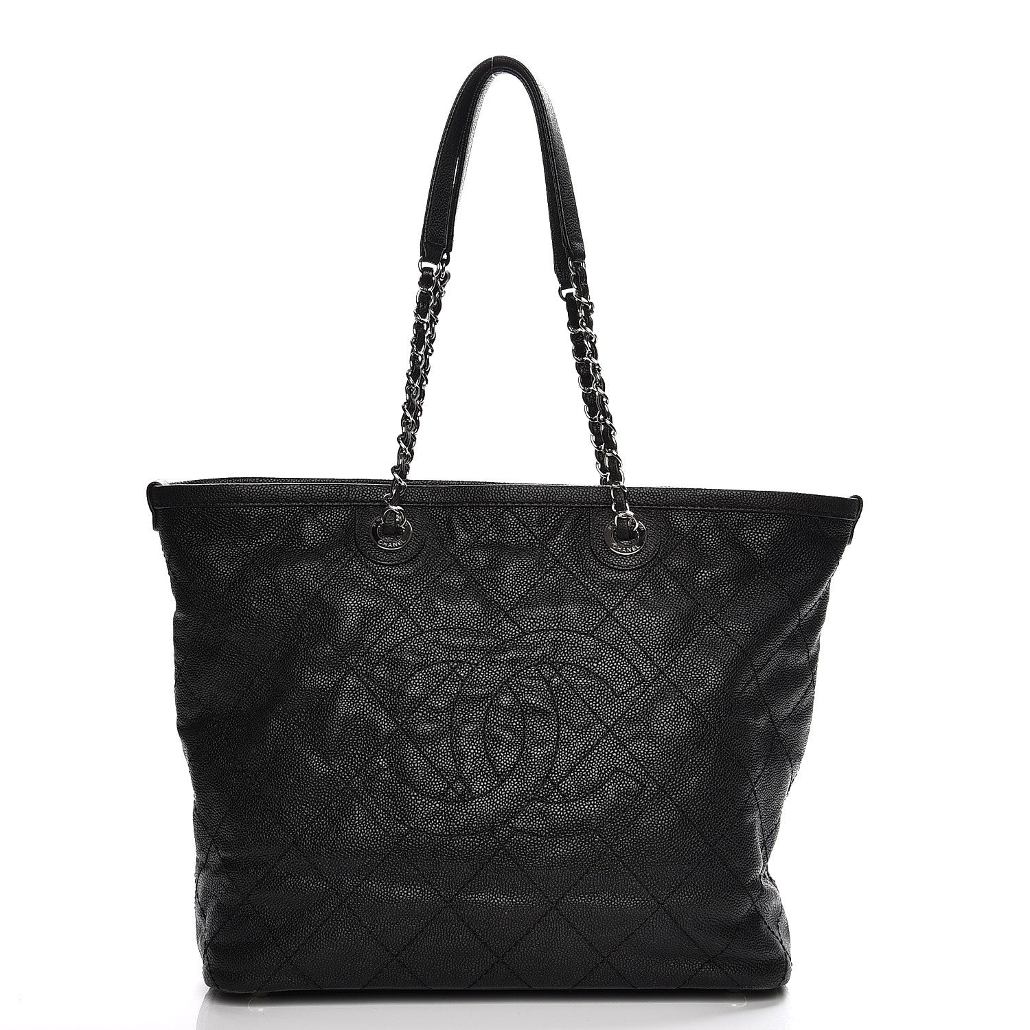 Chanel Grained Calfskin Quilted Large Daily Tote Black 1 of 8