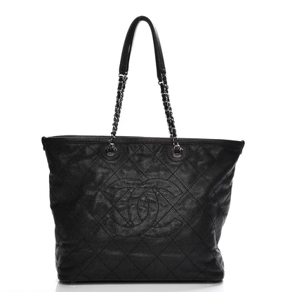 Chanel Grained Calfskin Quilted Large Daily Tote Black 1 of 8