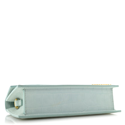 Jacquemus Nubuck Crocodile Embossed Le Chiquito Long Light Green 4 of 12