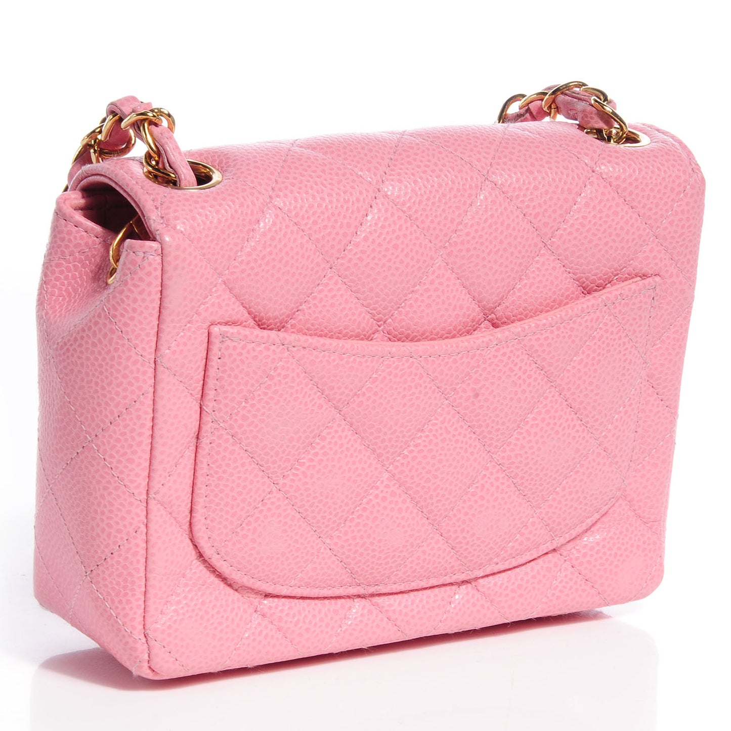 Caviar Quilted Mini Square Flap Pink