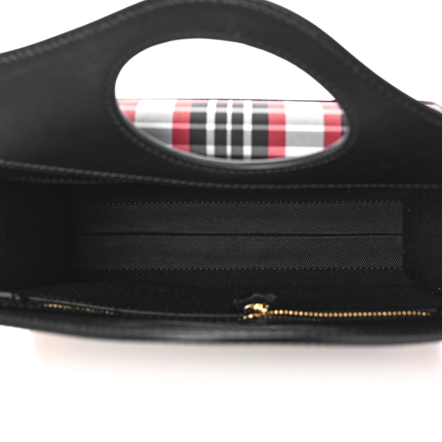 Calfskin Nylon Tartan Mini Pocket Bag Bright Red