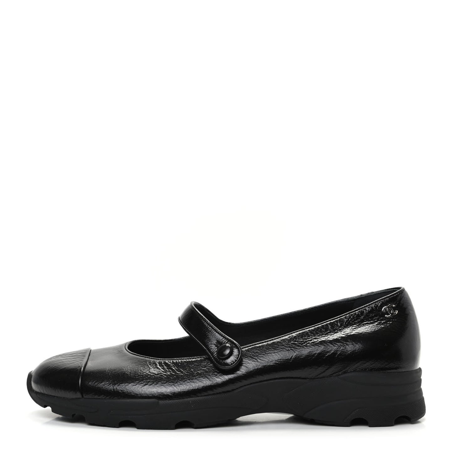 Calfskin Mary Jane Strap Pumps 40.5 Black