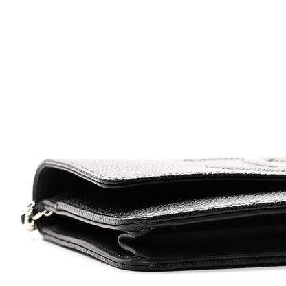 Chanel Caviar Timeless CC Wallet On Chain WOC Black 10 of 12