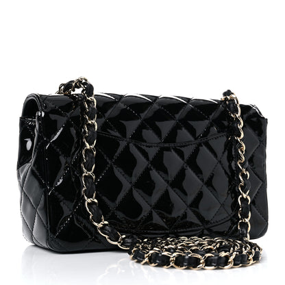 Chanel Patent Calfskin Quilted Mini Rectangular Flap Black 3 of 12