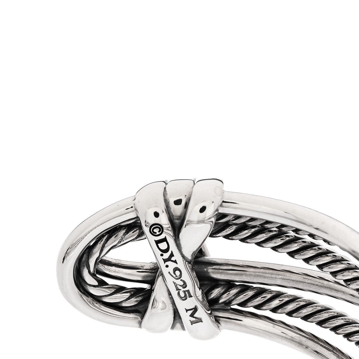 Sterling Silver Narrow Crossover Cuff Bracelet