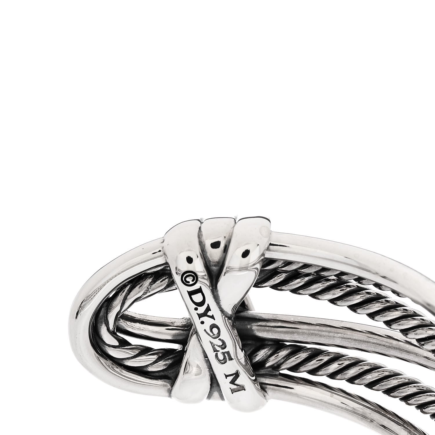 David Yurman Sterling Silver Narrow Crossover Cuff Bracelet 3 of 5