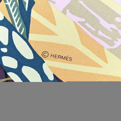 Hermes Silk En Liberte Scarf 90 Aubergine Vert Multicolore 1 of 7