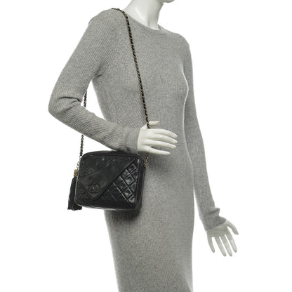 Chanel Lambskin Quilted Tassel Camera Case Black 2 of 8