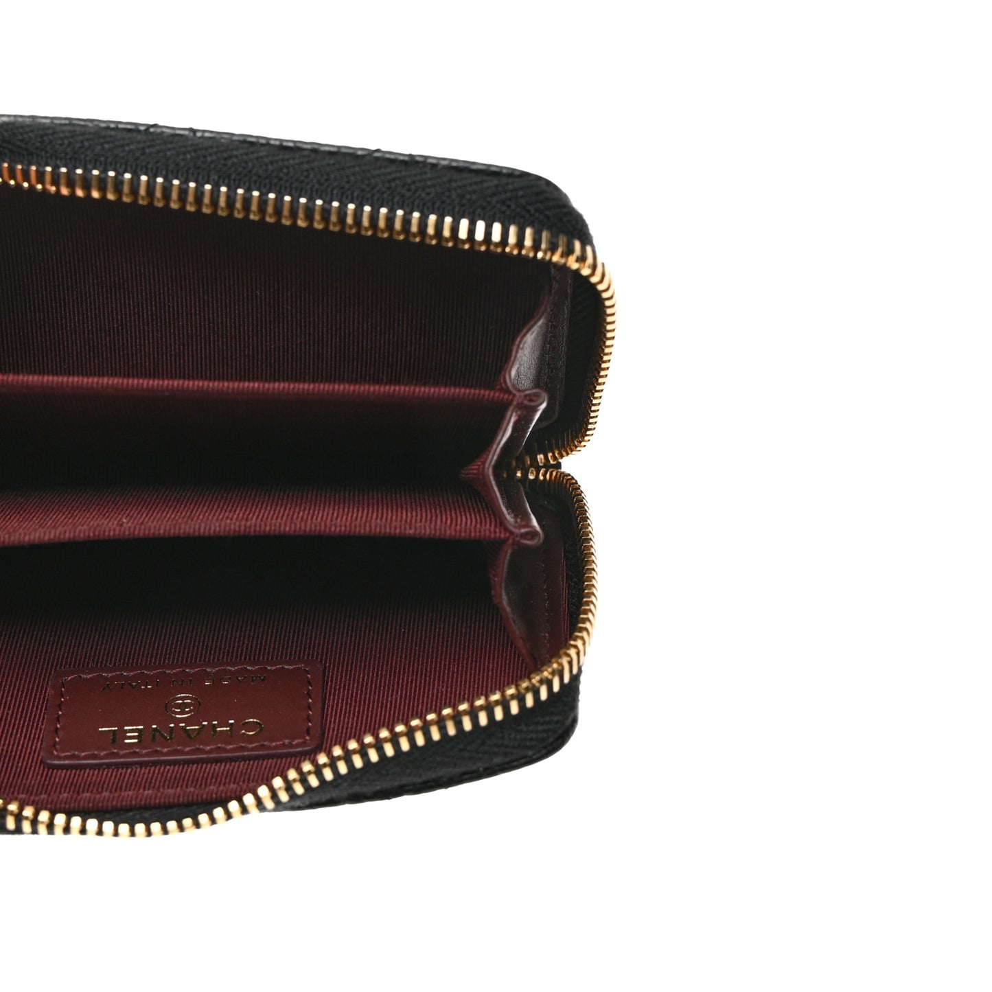 Caviar Quilted Zip Coin Purse Black