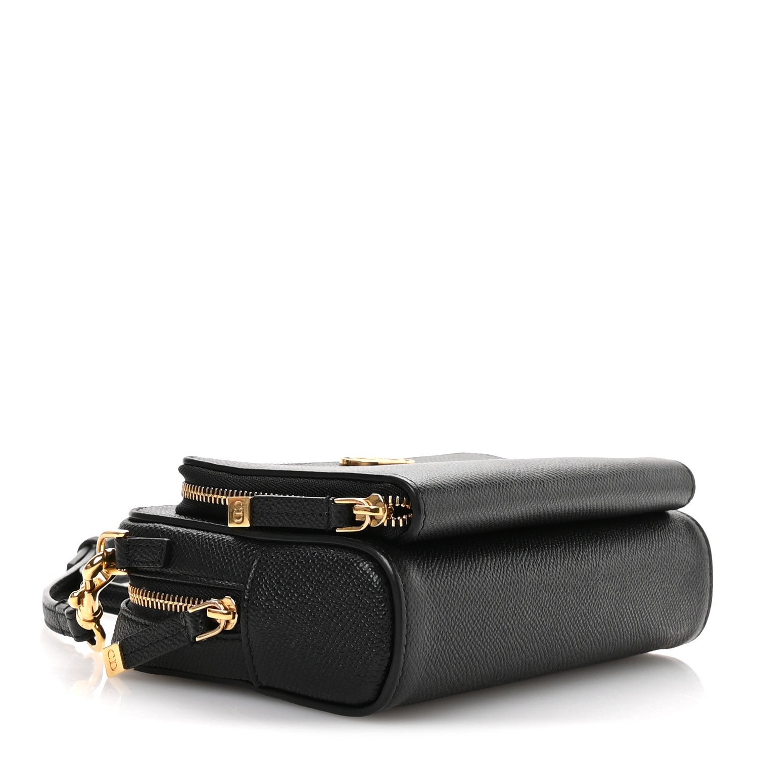 Christian Dior Grained Calfskin Caro Double Pouch Black 4 of 11