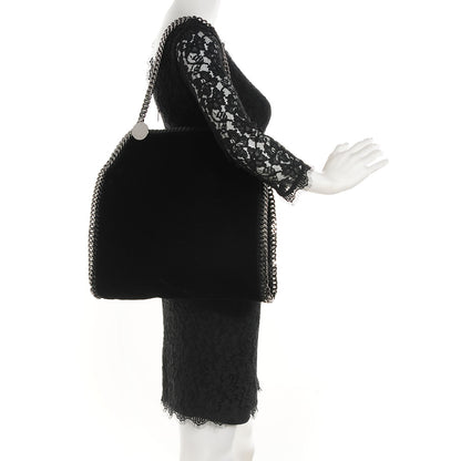 Stella McCartney Velvet Falabella Small Tote Black 2 of 11
