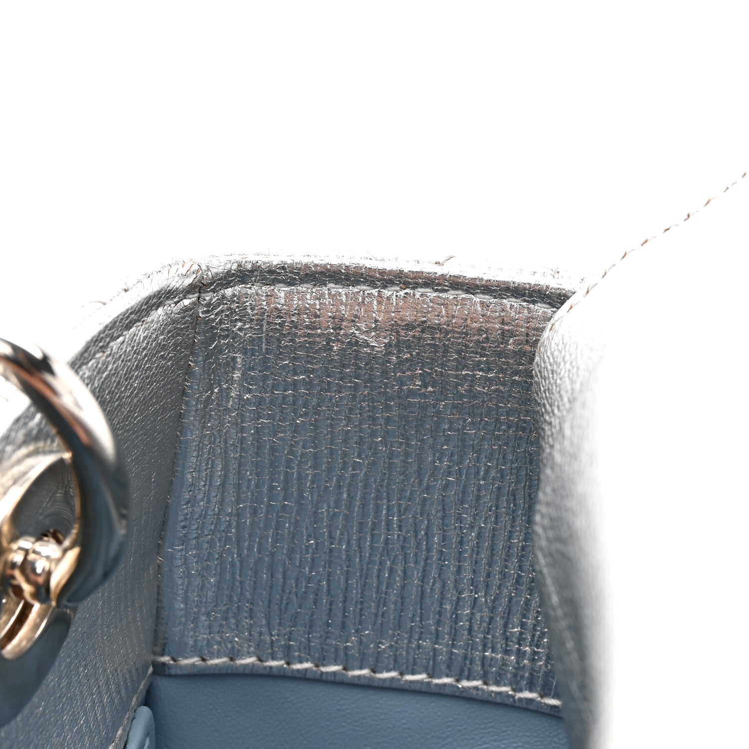 Christian Dior Metallic Grained Calfskin Cannage Small Lucky Badges My Lady Dior Silver 13 of 14