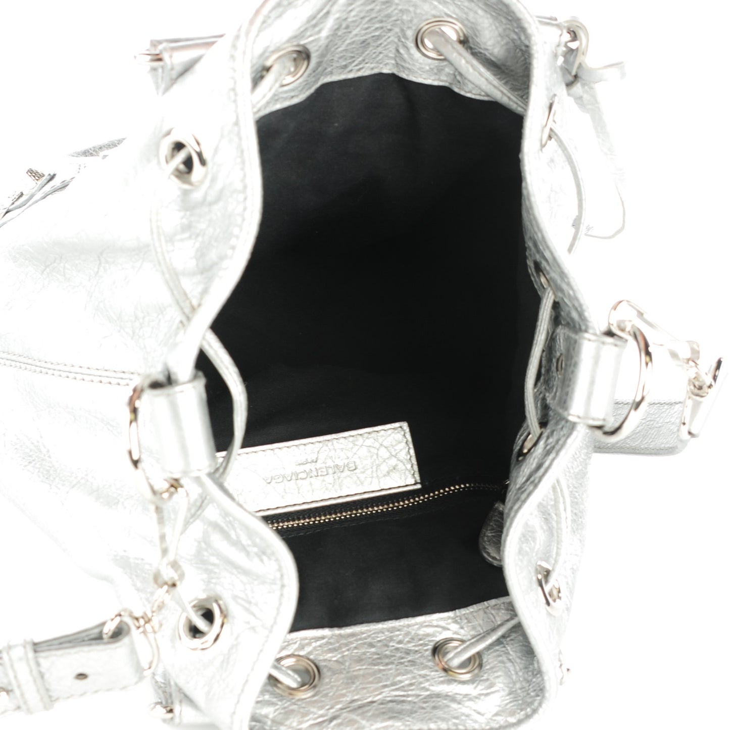 Agneau Giant 12 Silver Hardware Mini Pompon Gris Aluminum