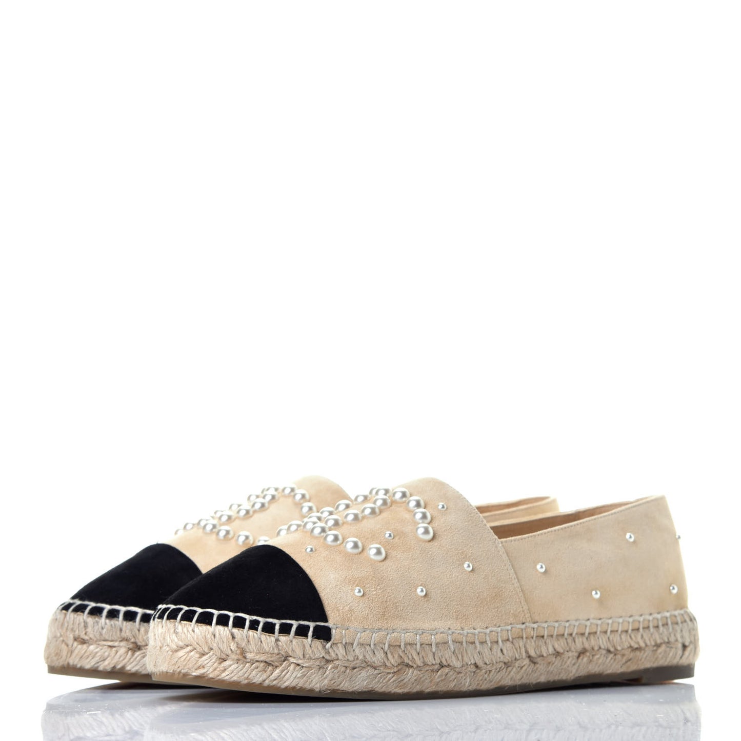 Suede Pearl CC Espadrilles 39 Beige Black