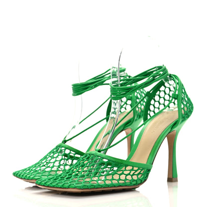 Bottega Veneta Mesh Nappa Stretch Ankle Tie 90mm Sandals 39 Grass 3 of 7