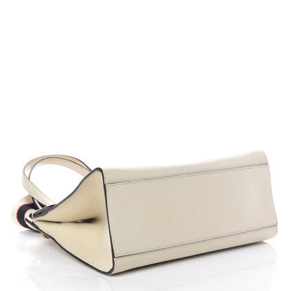 Gucci Grained Calfskin Web Stripe Butterfly Medium Totem Top Handle Bag White 4 of 7