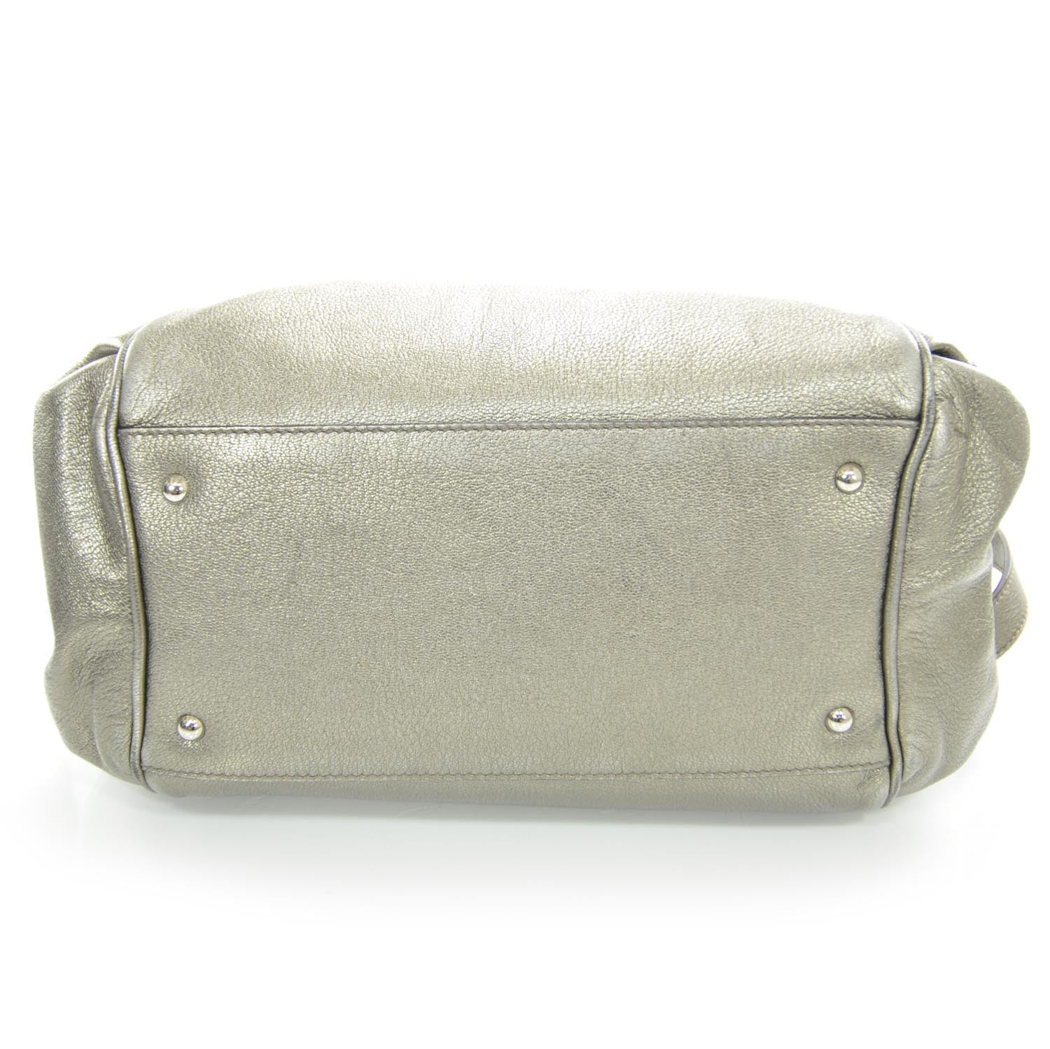 FASHIONPHILE SALVATOREFERRAGAMOLeatherGanciniBuckleSatchelMetallic 4 of 8