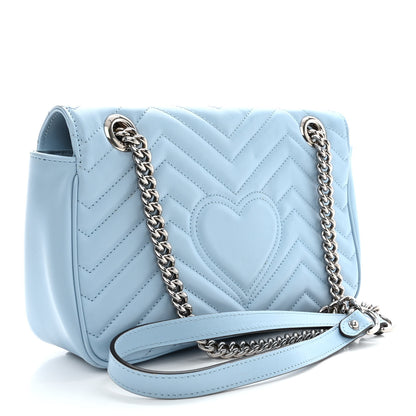 Gucci Calfskin Matelasse Small GG Marmont Shoulder Bag Porcelain Light Blue 3 of 10