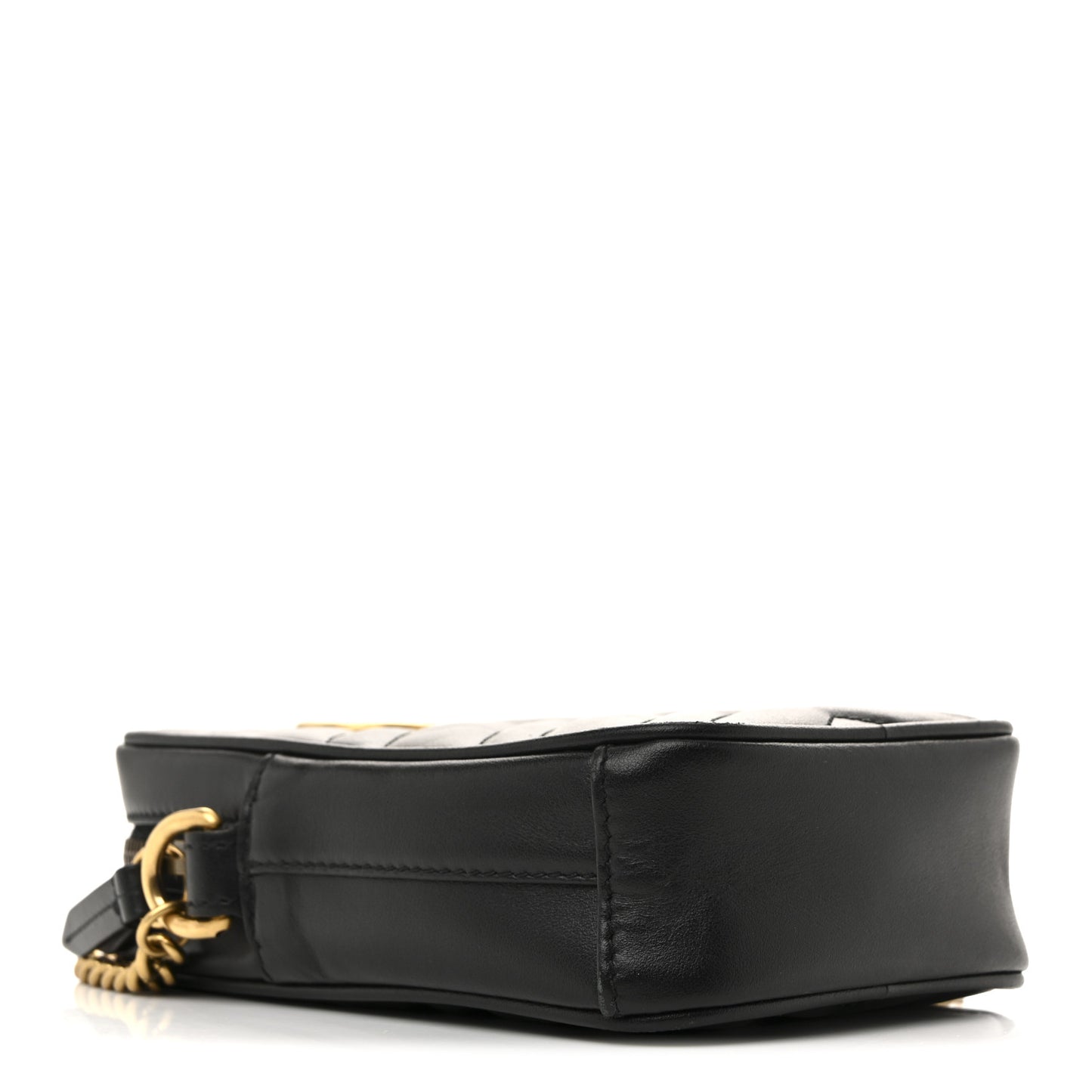 Calfskin Matelasse Mini GG Marmont Crossbody Bag Black