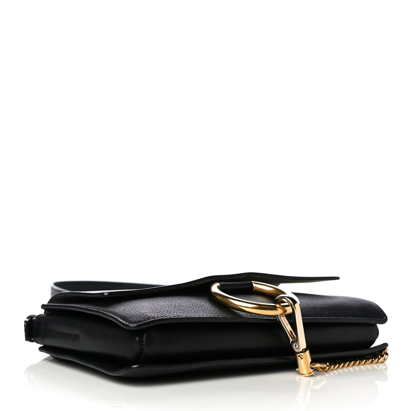Calfskin Small Faye Shoulder Bag Black