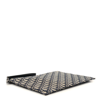 Christian Dior Oblique A4 Flat Pouch Clutch Blue 4 of 6