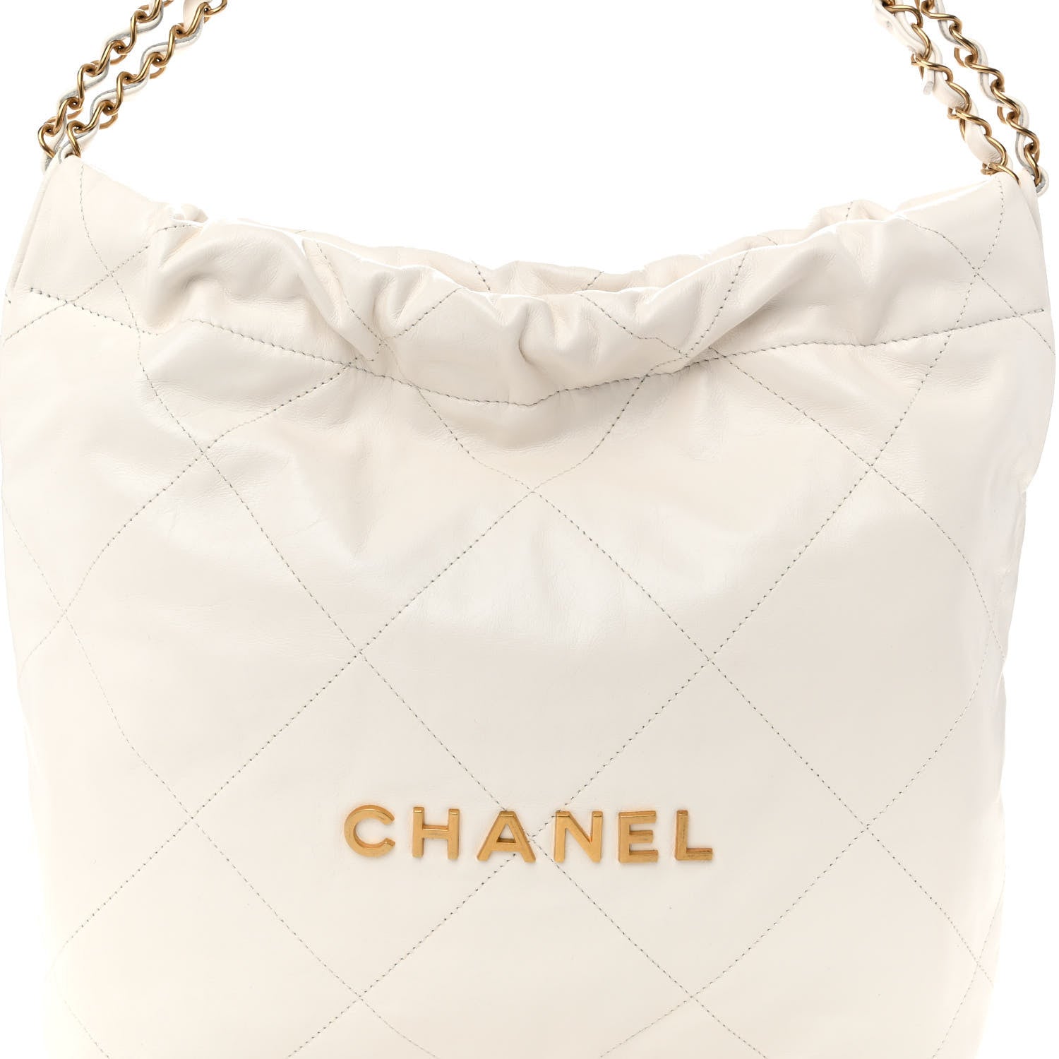 Chanel Shiny Calfskin Quilted Small Chanel 22 White 9 of 11