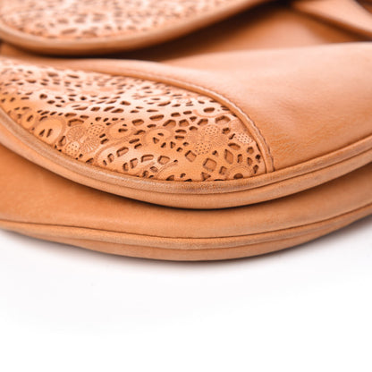 Christian Dior Lambskin Laser Cut Saddle Bag Tan 8 of 8