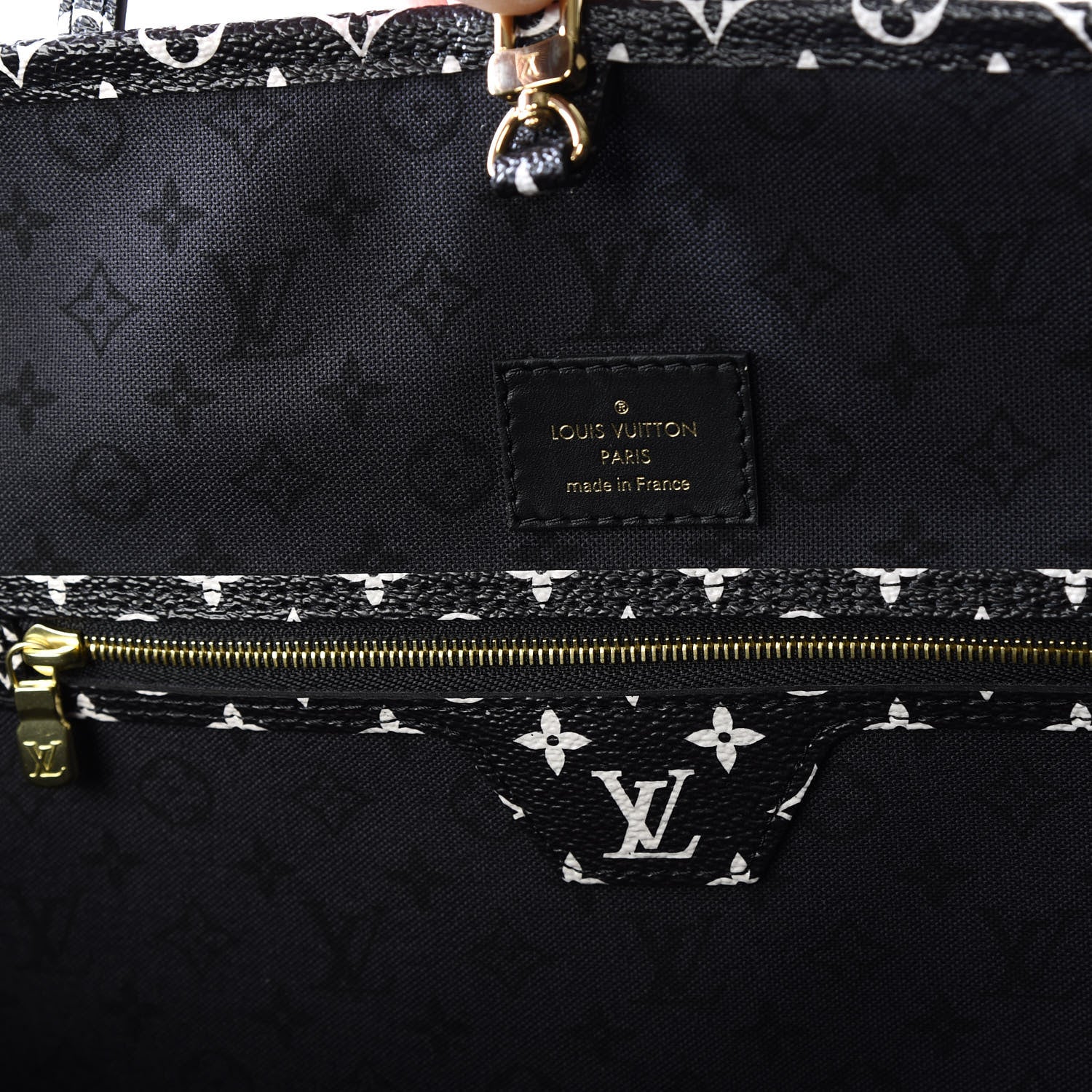 Louis Vuitton Monogram Giant Crafty Neverfull MM Creme Rouge Black 9 of 11