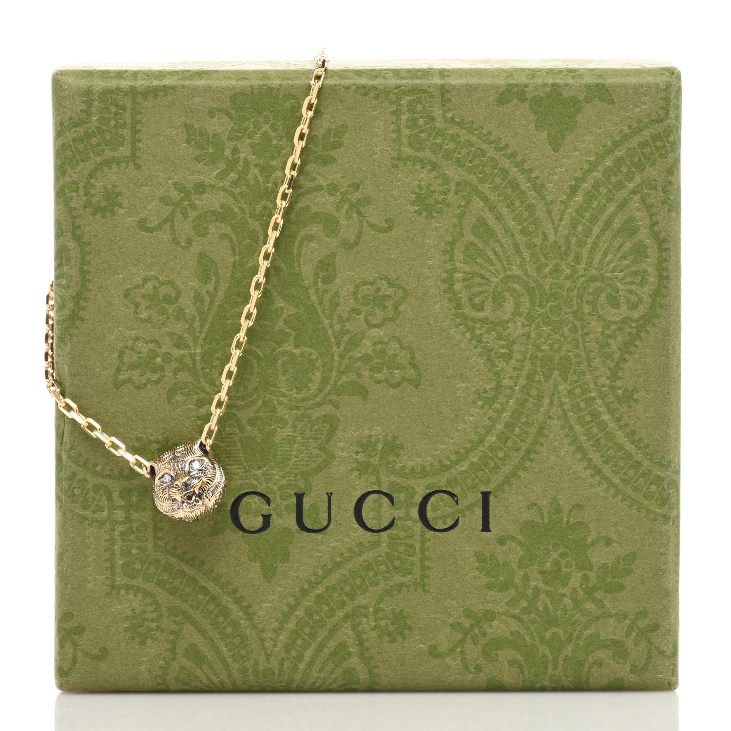 Gucci 18K Yellow Gold Diamond Pink Opal Le Marche des Merveilles Feline Bracelet 5 of 5