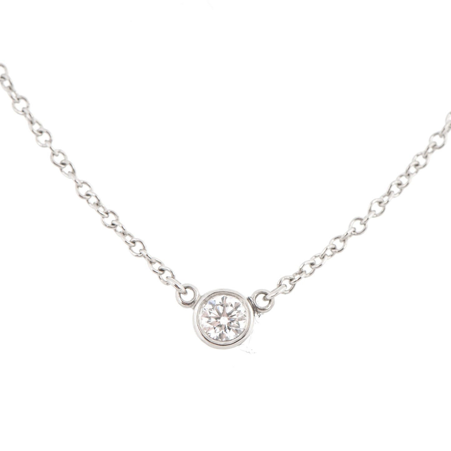 Platinum Diamond .08ct Elsa Peretti Diamonds by the Yard Pendant Necklace