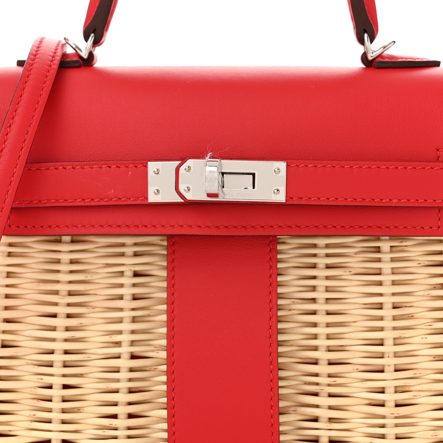 Hermes Wicker Swift Picnic Mini Kelly 20 Naturel Rouge De Coeur 8 of 11