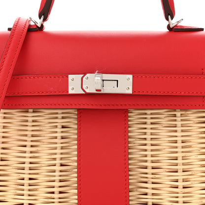 Hermes Wicker Swift Picnic Mini Kelly 20 Naturel Rouge De Coeur 8 of 11