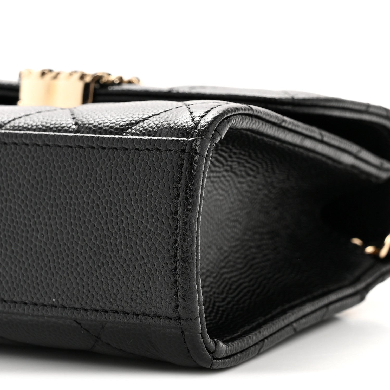 Chanel Caviar Quilted Double Chain Top Handle Flap With Chain Black 10 of 12