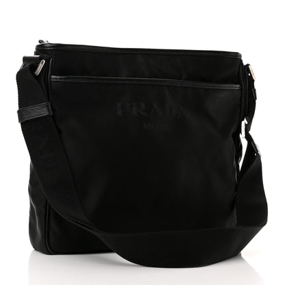 Prada Nylon Flat Messenger Bag Black 2 of 9